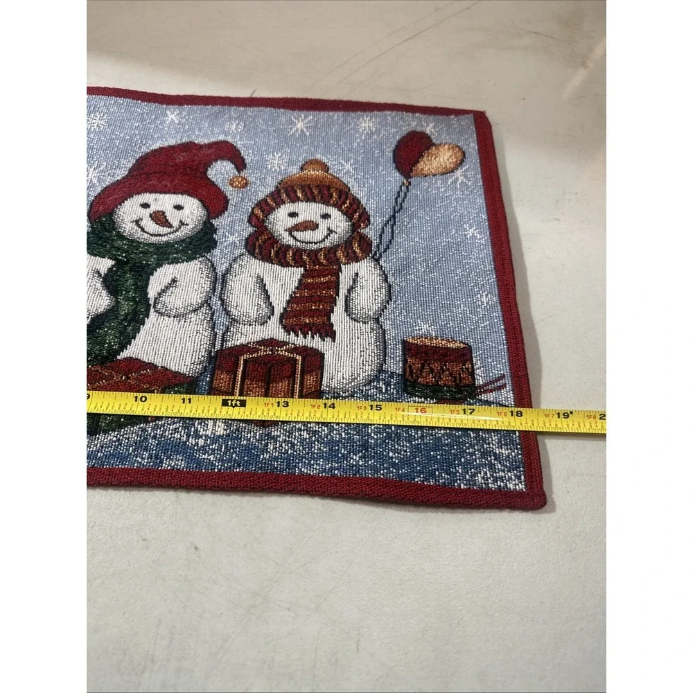 5 Tapestry Snowmen Family Placemats Holiday Christmas Snow Vintage